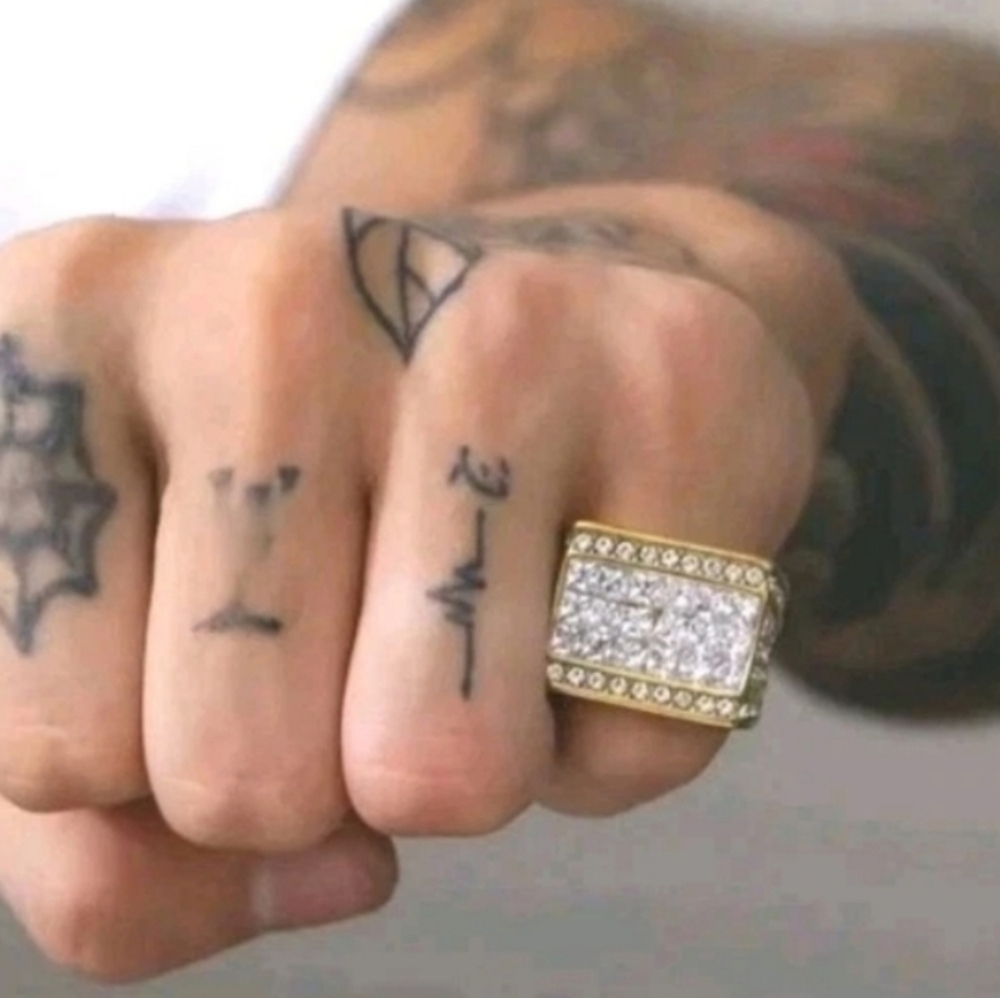 Mens Stainless Steel Hip Hop Ring Size 12